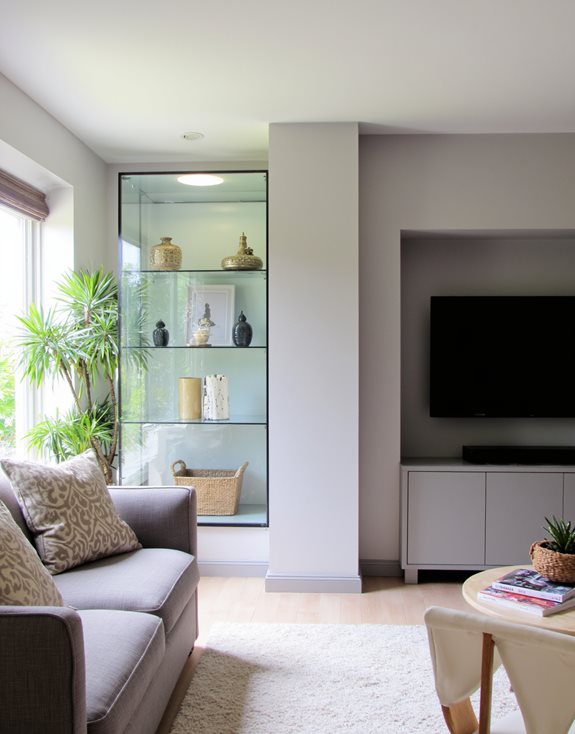 vitrine en verre élégante