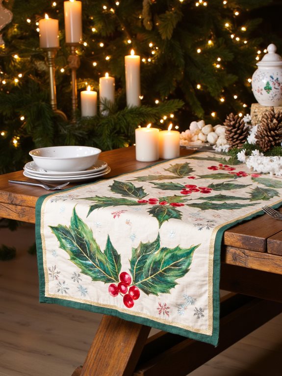 nappe festive peinte à la main décor