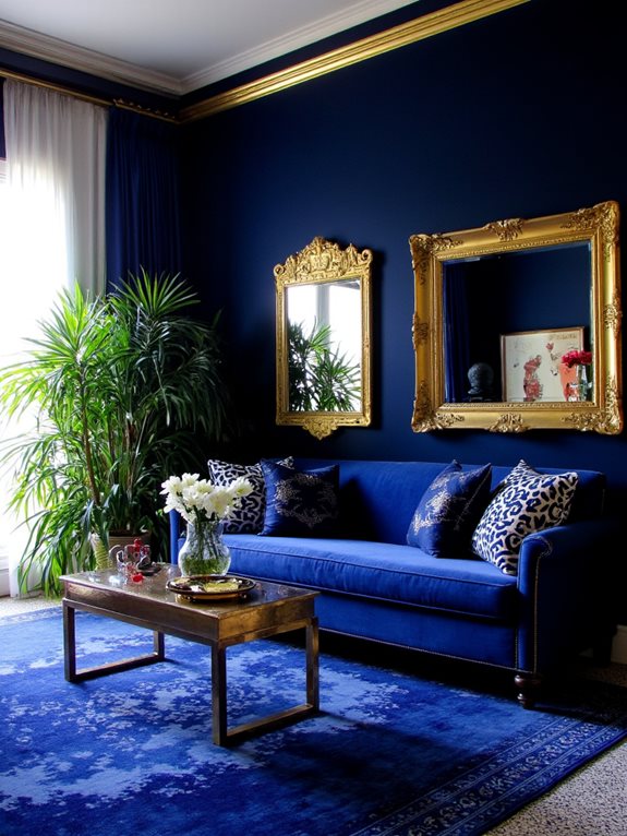 ambiance luxueuse dorée et bleue