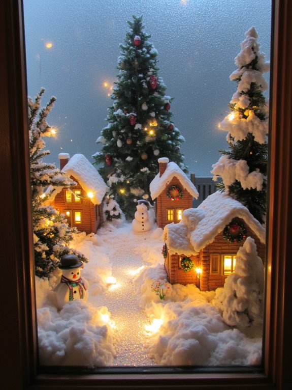 scène miniature de village de Noël