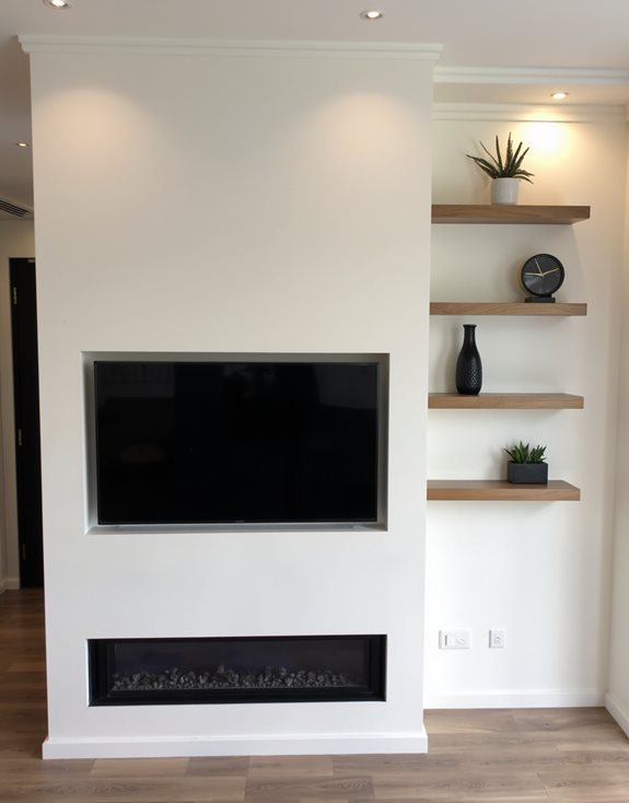 conception minimaliste d'étagères flottantes