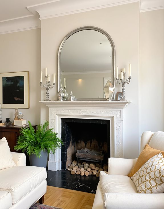 miroir accents améliorent cheminée