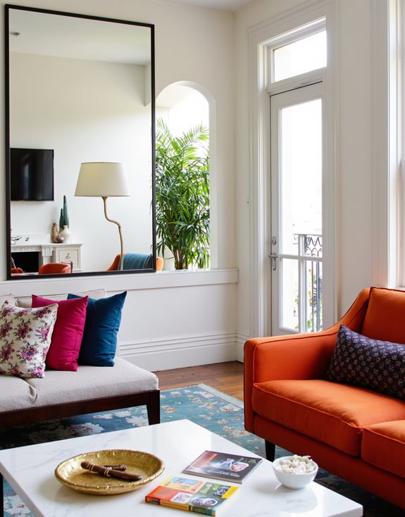 Les miroirs créent une séparation visuelle