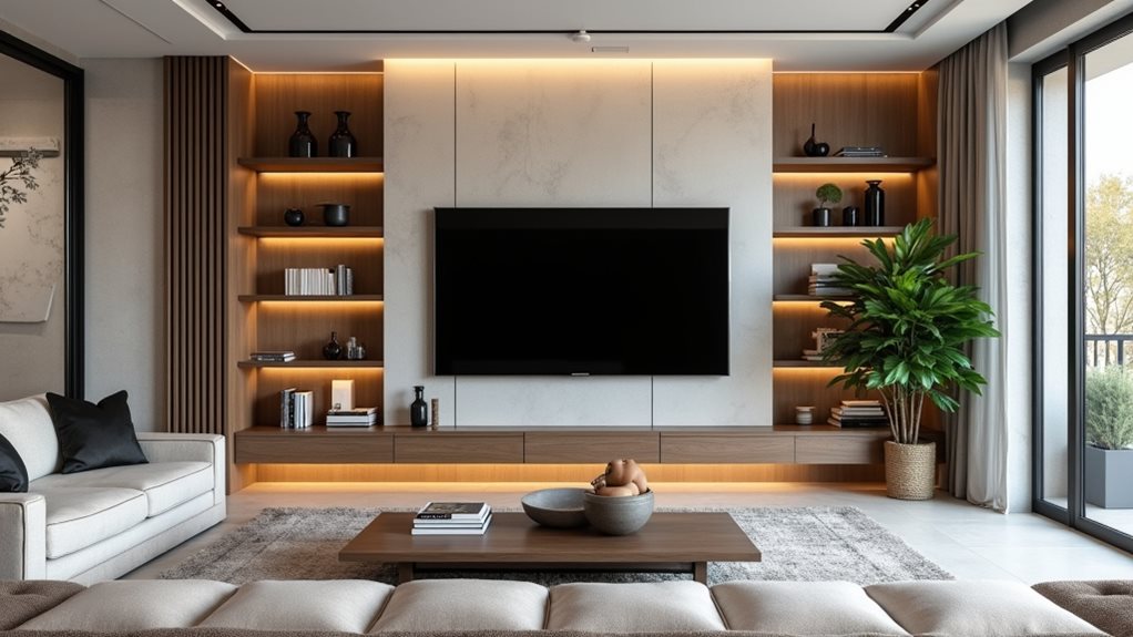 idées modernes de décoration murale pour TV