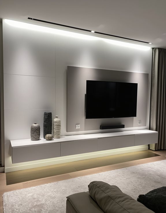 conception de mur de télévision monochromatique