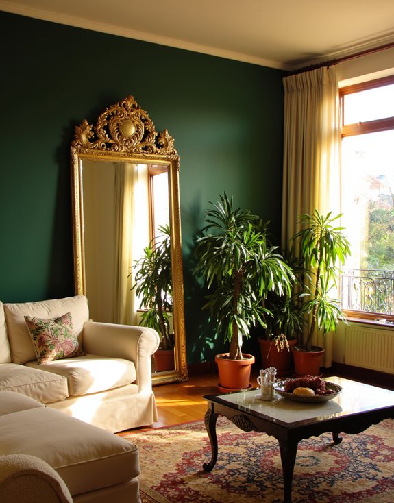 reflets de miroir à la lumière naturelle