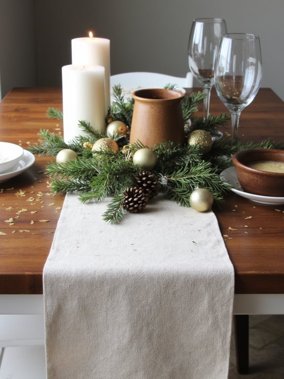 runners de table en lin naturel