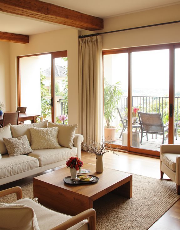 couleurs neutres avec des accents en bois