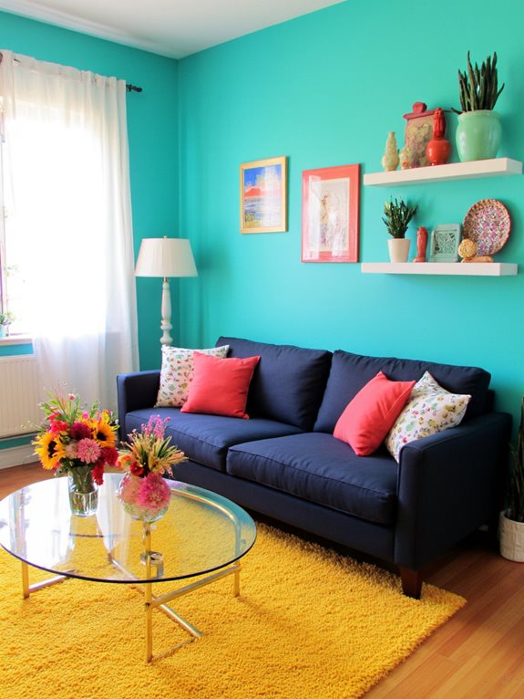 turquoise ludique dynamise la décoration