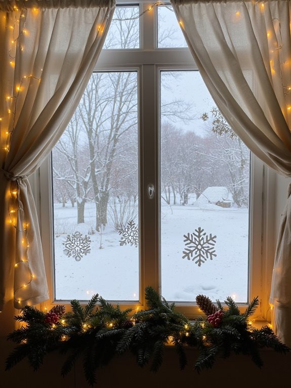 guirlandes de fenêtre festives radieuses