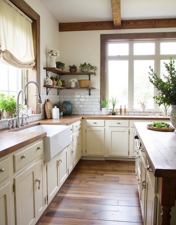 cuisine fermière beige rustique