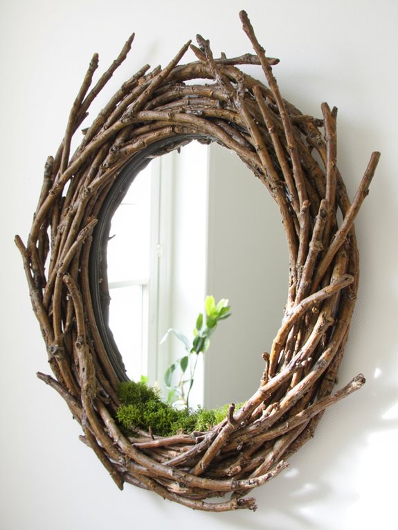 cadre de miroir au charme rustique