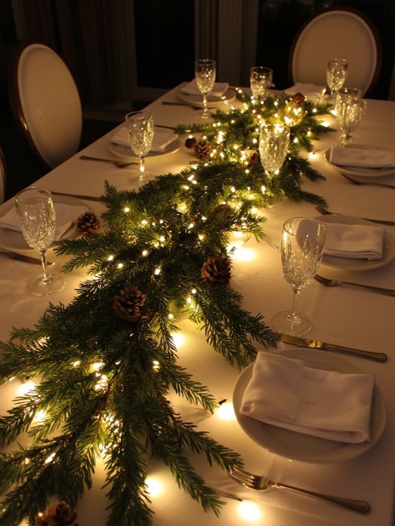 verdure simple et guirlandes lumineuses