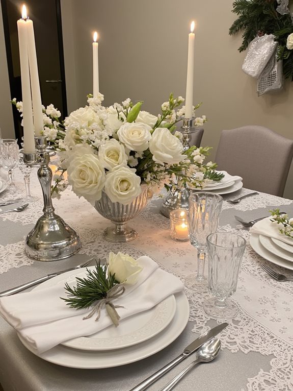 argenté scintillant et blanc