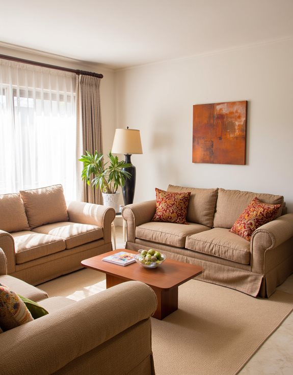 décor en terre cuite et beige