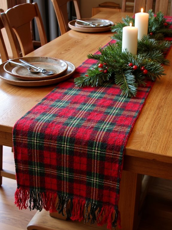 décor de table en tartan traditionnel