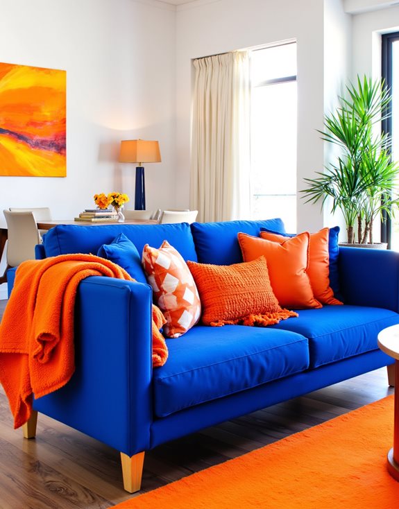 orange vif bleu apaisant