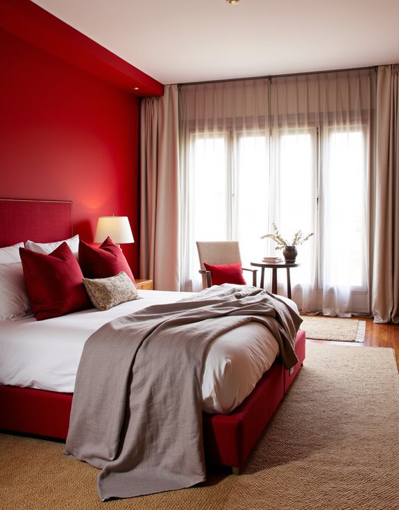 rouge vibrant et beige