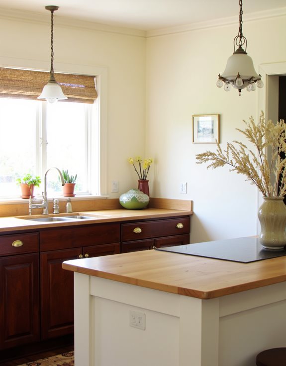 beige chaud, accents foncés