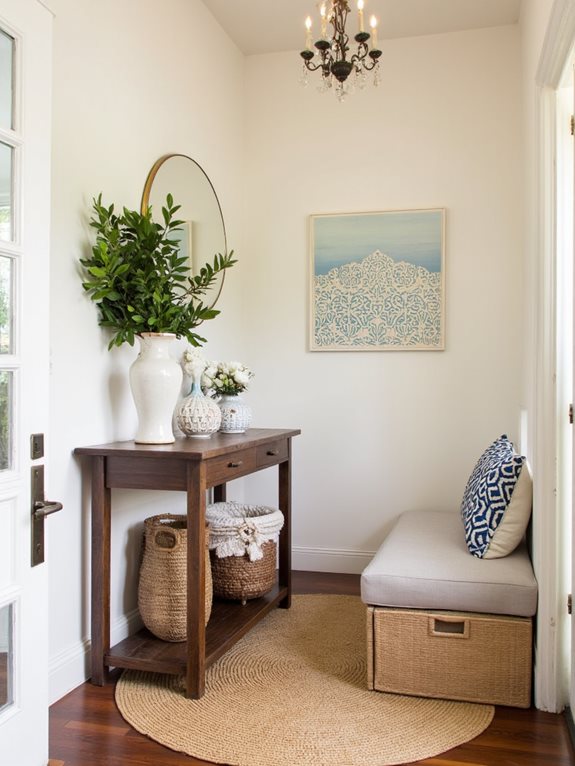 entrée accueillante avec de la verdure