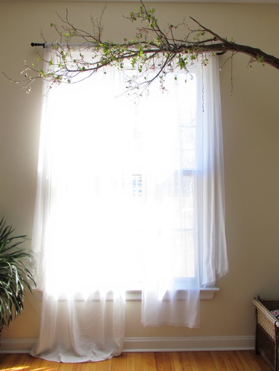 tringle à rideaux en forme de branche fantaisiste