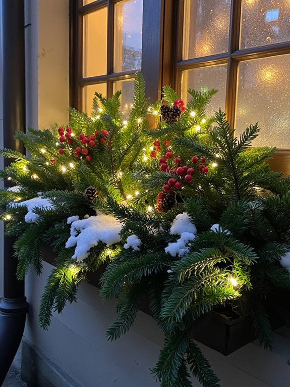 fenêtre d'hiver boîte de verdure