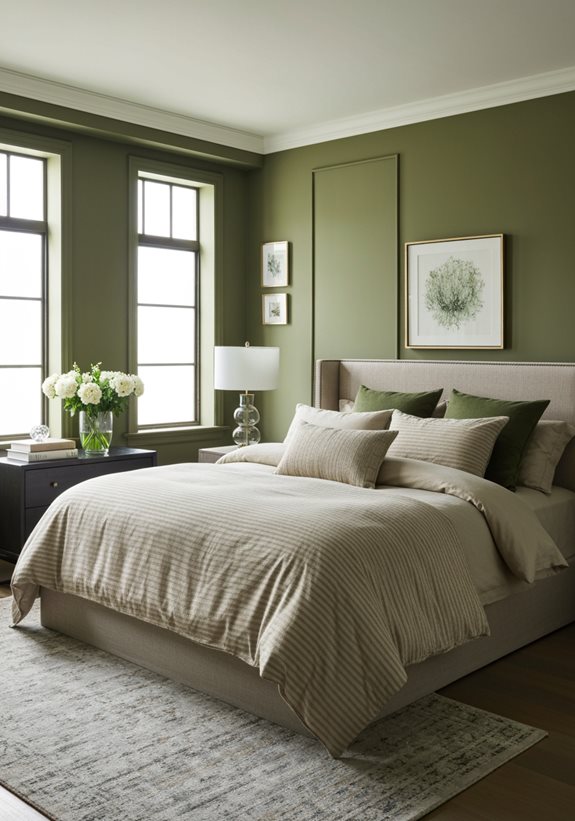 draps beiges et verts