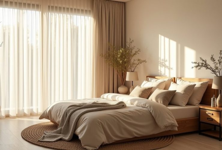 Idées de chambre beige et bois