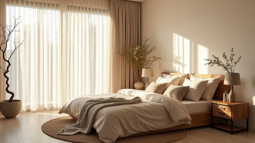 Idées de chambre beige et bois