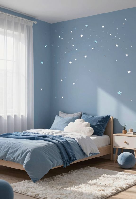 autocollants muraux étoiles bleues