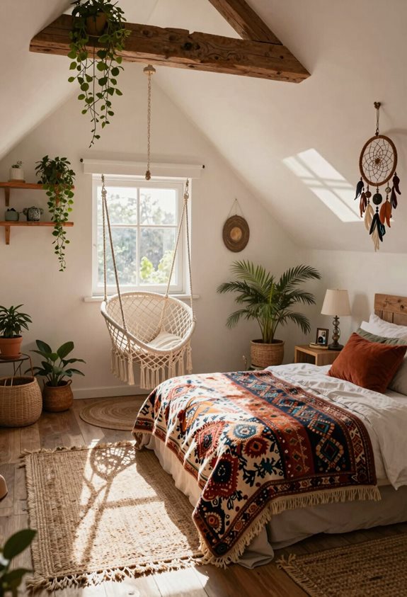 retraite bohème vintage dans un grenier