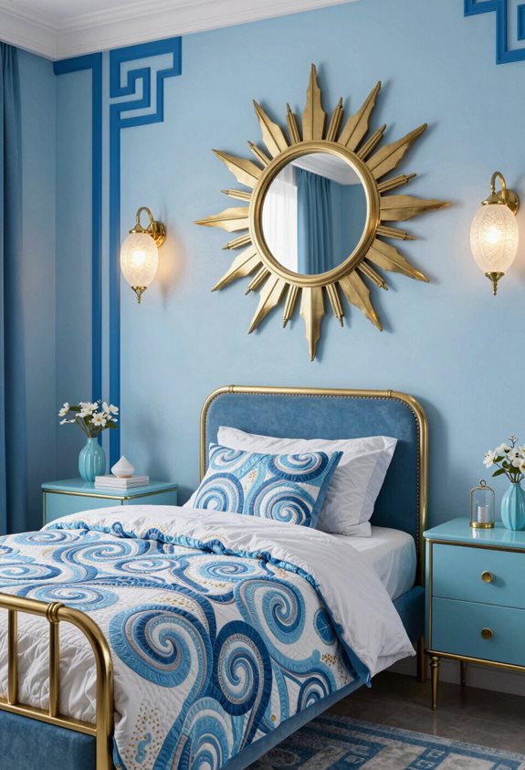 bleus audacieux élégance géométrique