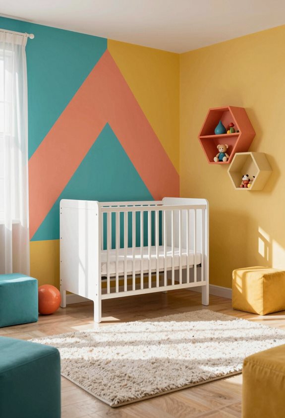 motifs géométriques audacieux pour une crèche