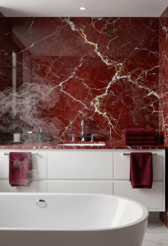 dosseret en marbre rouge audacieux