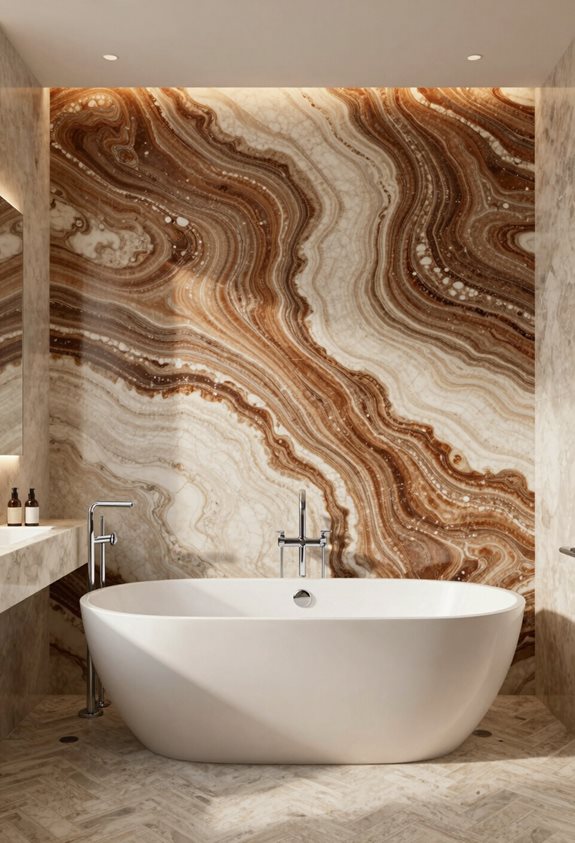 motifs d'accent en travertin audacieux