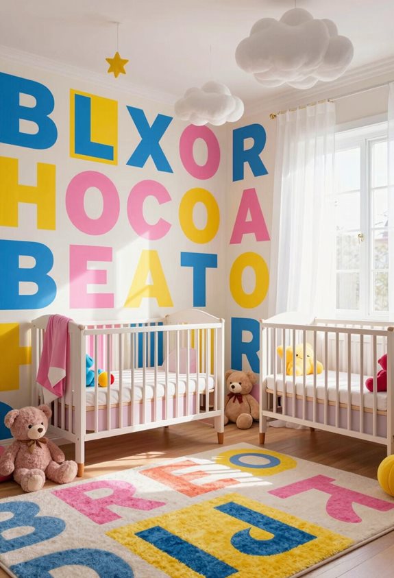 typo graphique en gras pour la chambre d'enfant