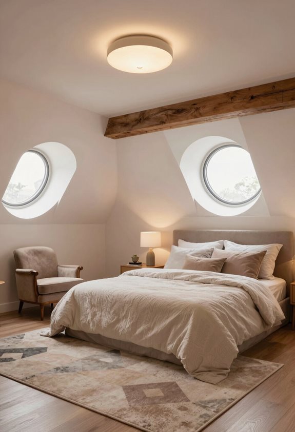 transformation charmante de l'éclairage du grenier