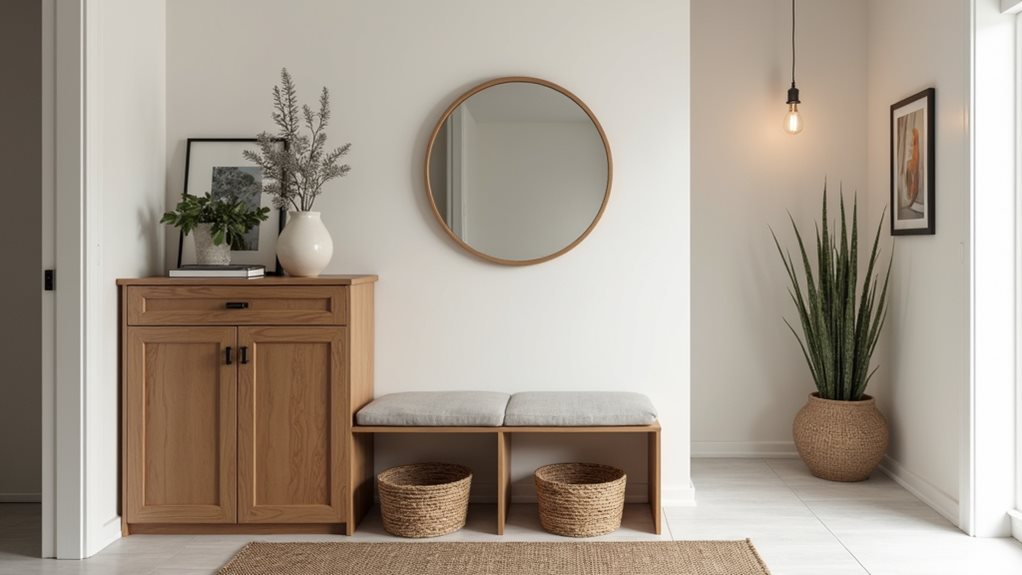 entrée chic et fonctionnelle de petite taille