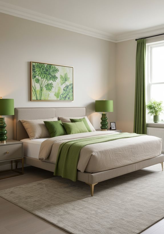 Les abat-jours verts chics améliorent l'ambiance