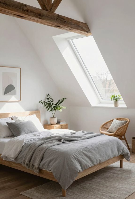 chambre mansardée scandinave chic