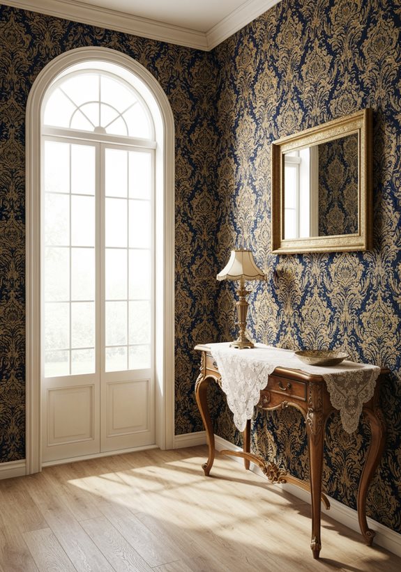 élégance damassée classique mise en valeur