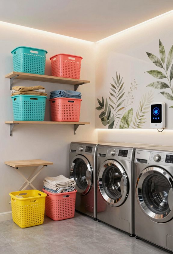 système de tri de linge codé par couleur