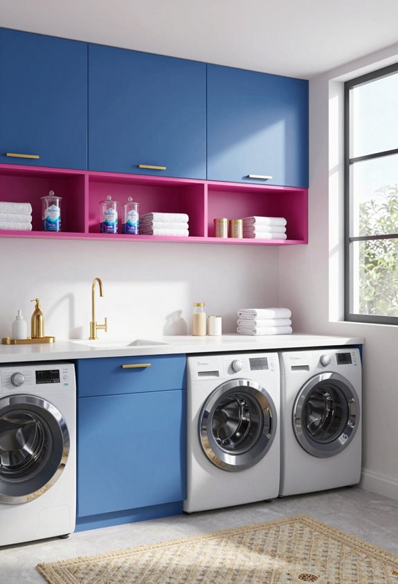 solutions de rangement de linge colorées