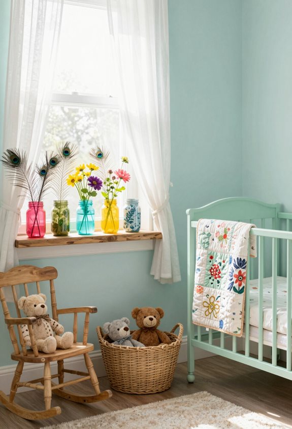 décoration de bocaux en mason colorés