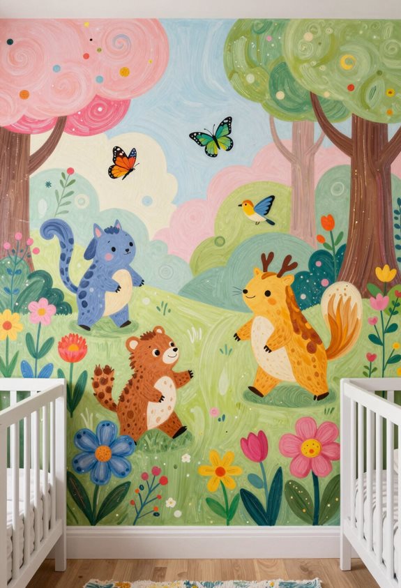 idées de fresques colorées pour enfants