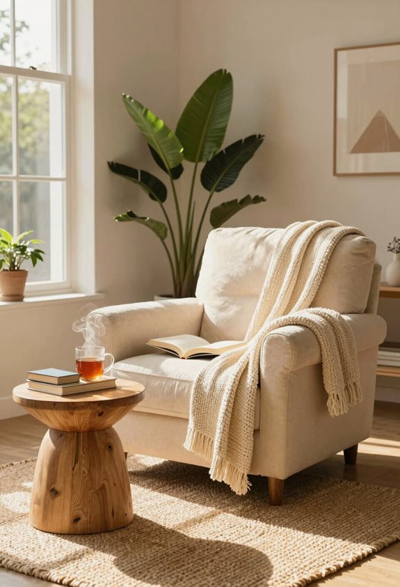 coin de lecture confortable