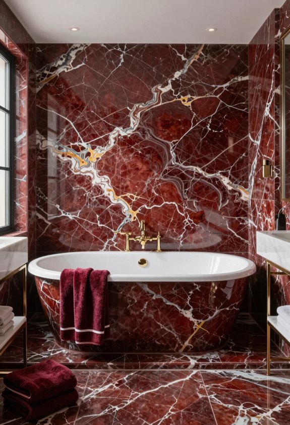 motifs de marbre rouge contemporains