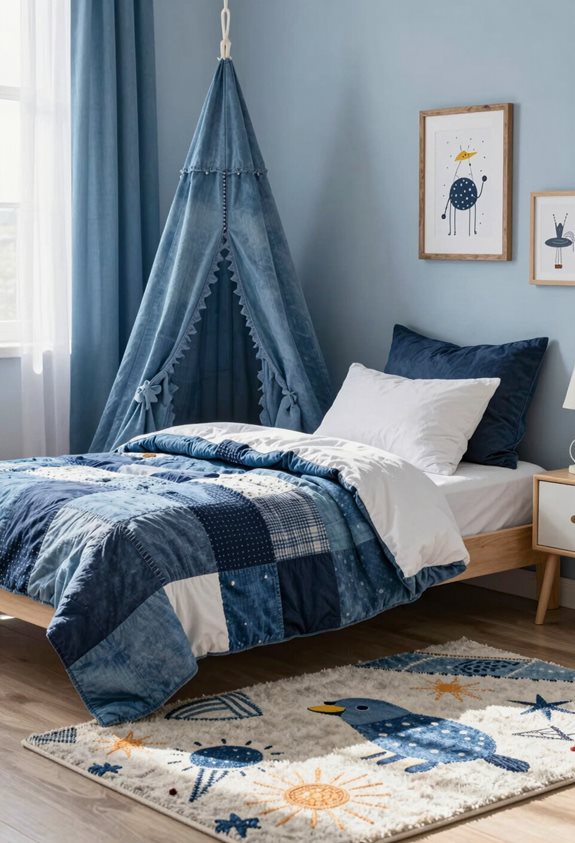 textiles pour enfants inspirés du denim chaleureux