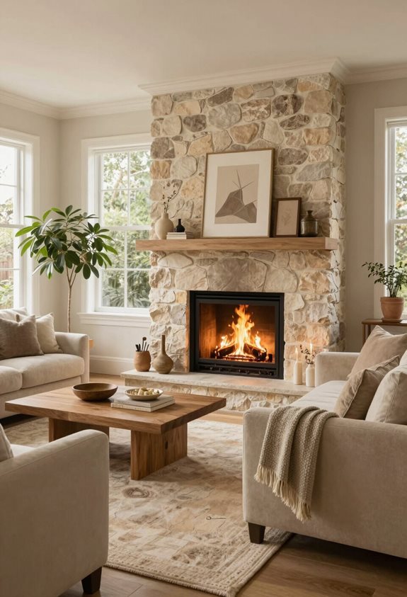 cheminée confortable pour l'ambiance