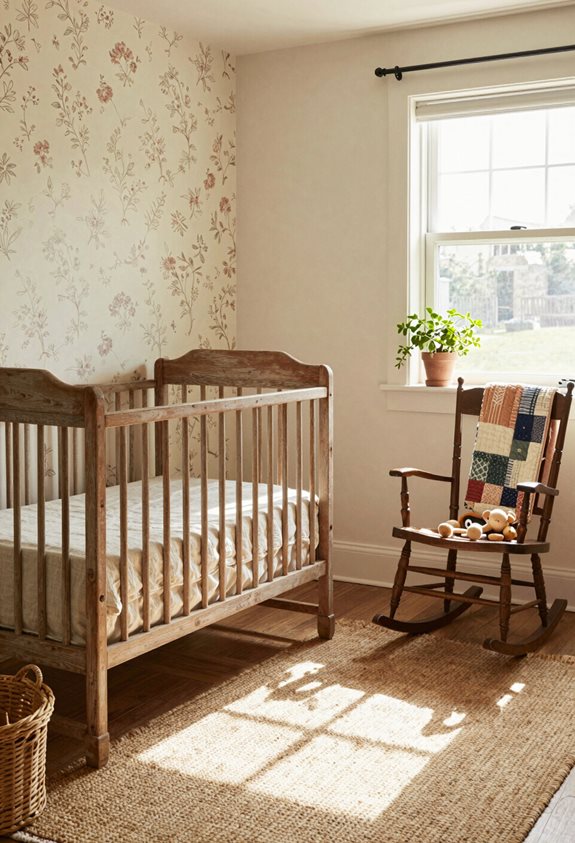 décoration de nursery rustique et chaleureuse